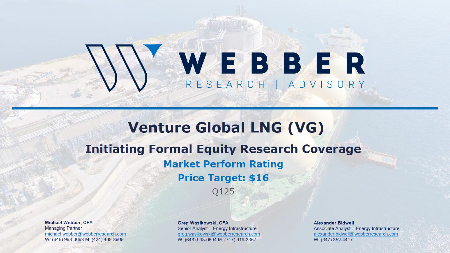 Venture Global (VG): Initiating Formal Equity Coverage – MP Rating, $16 PT
