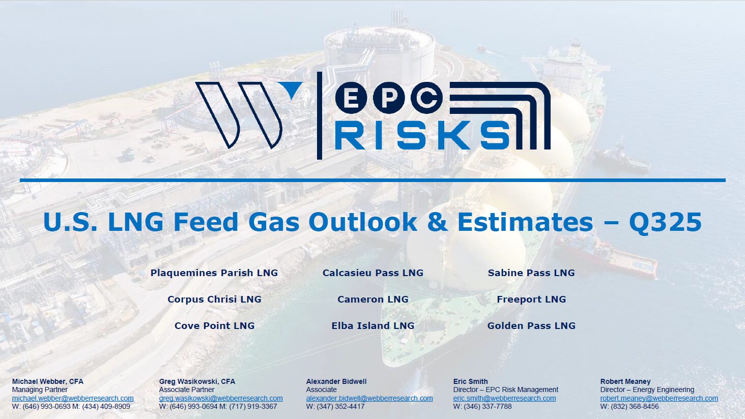 W|EPC: U.S. LNG Feed Gas Outlook & Estimates – Q325