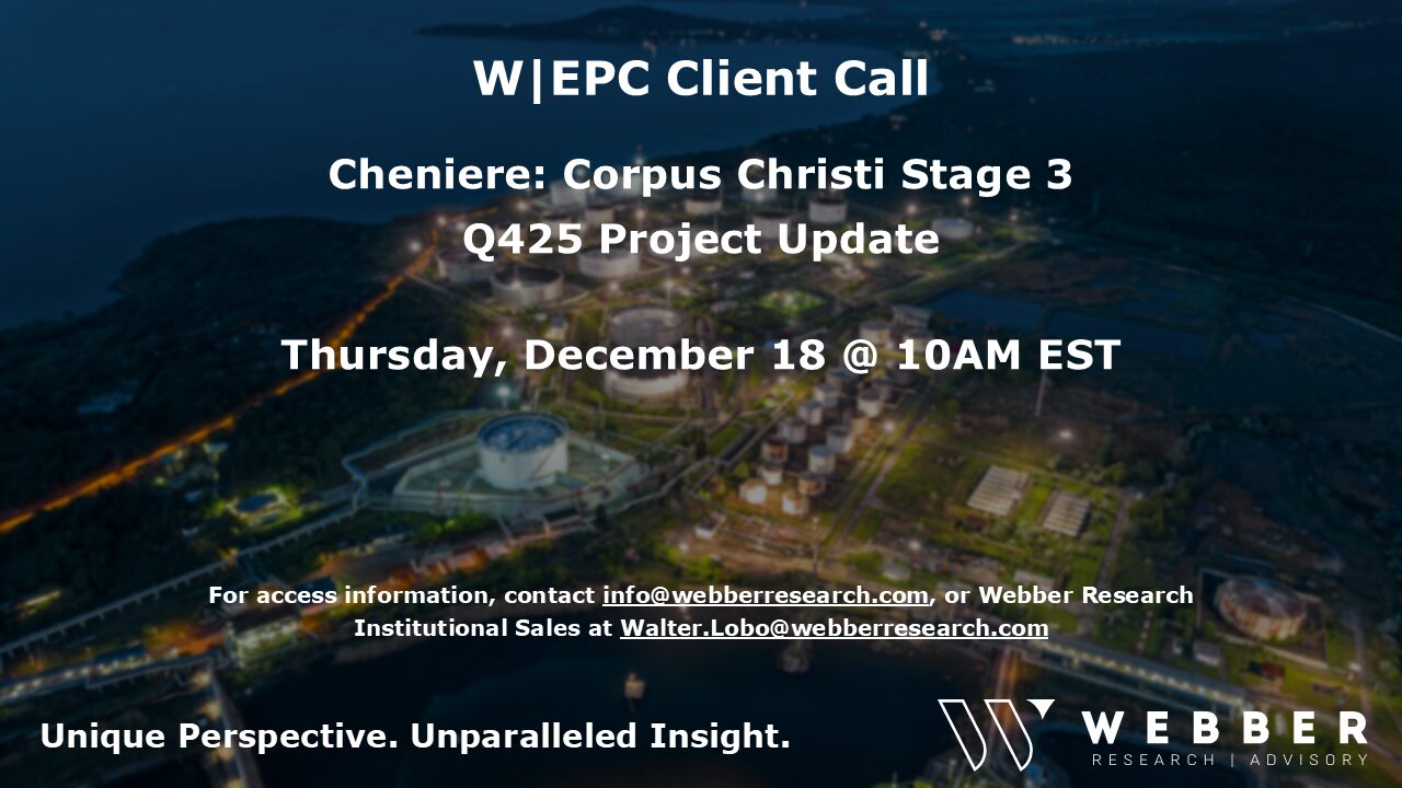 W|EPC: Cheniere’s Corpus Christi LNG Stage-3  –  Q425 Update