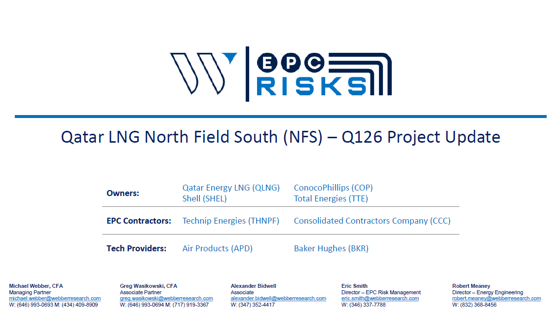 Qatar LNG North Field South (NFS) - Q126 Project Update
